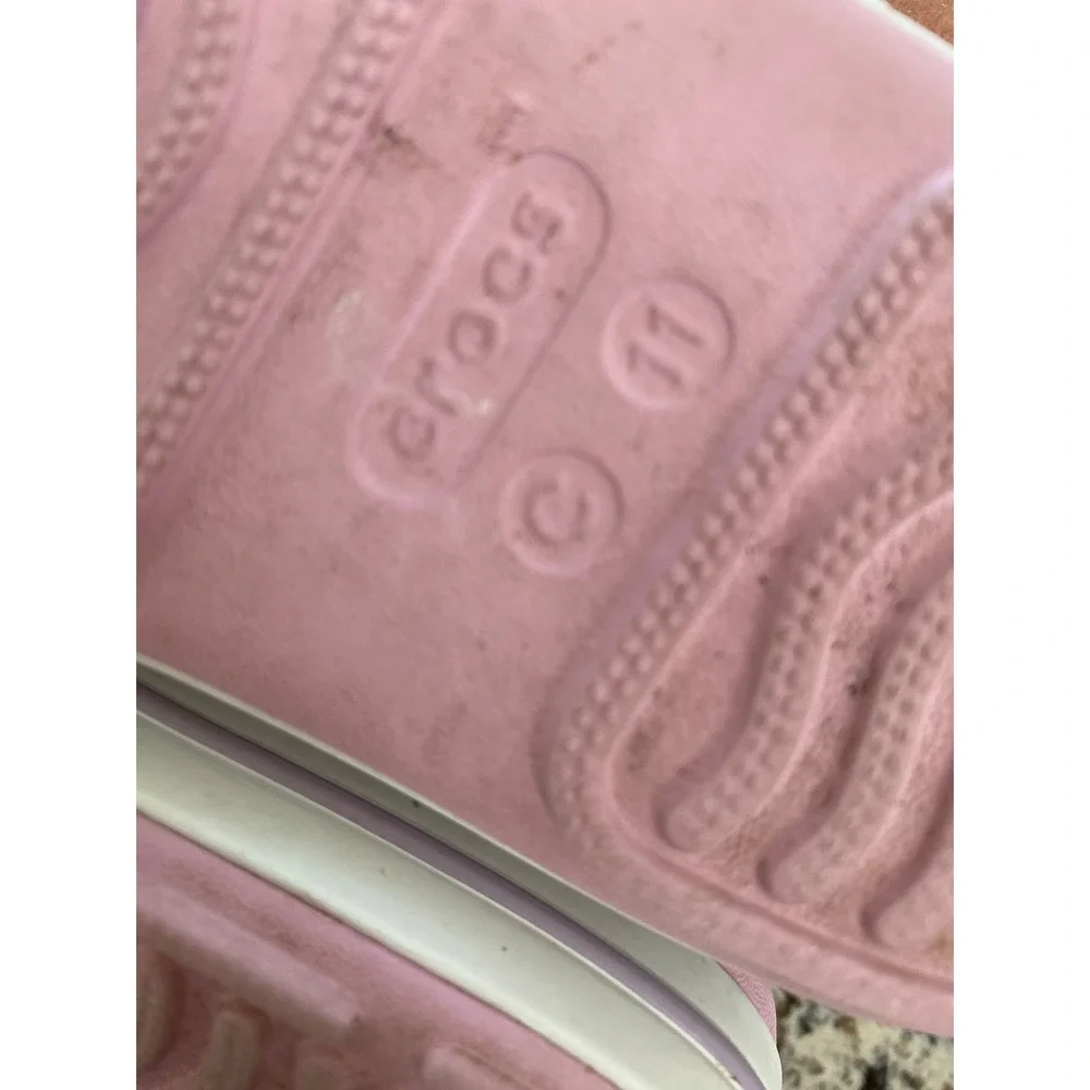 Crocs Bayaband Sandal Kids Size 11 Pink Lavender Excellent Strappy Water Shoe